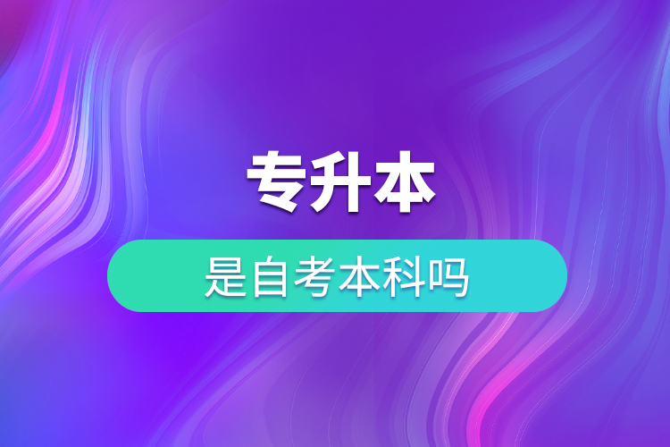 專升本是自考本科嗎