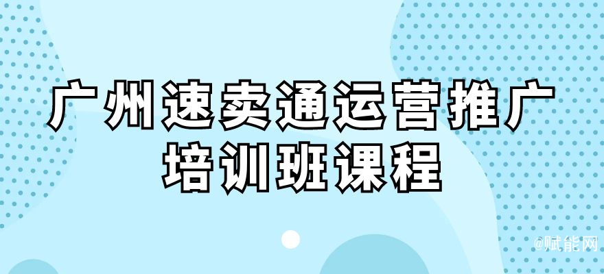 廣州速賣通運(yùn)營(yíng)推廣培訓(xùn)班課程